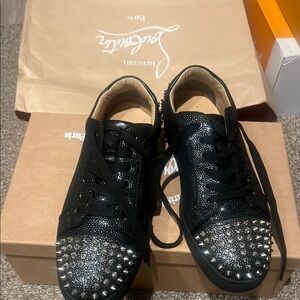 Christian Louboutin Black Studded Sneakers